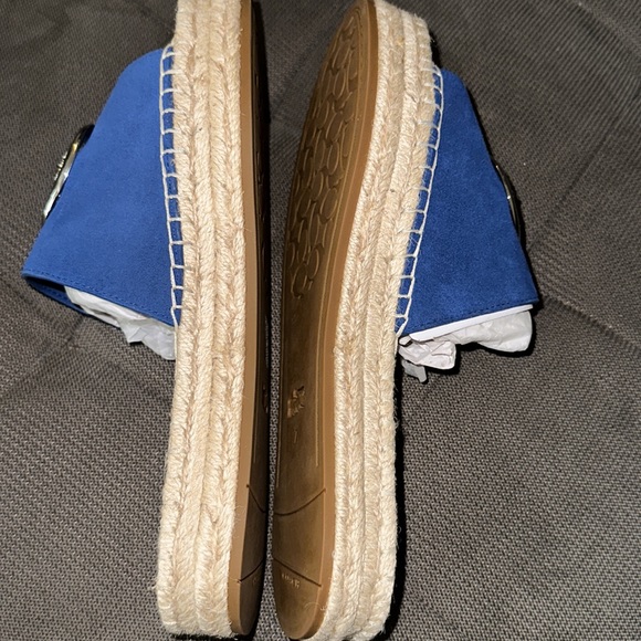 Coach Camille Suede Ocean Blue Espadrille Shoes—Size 7 new with box